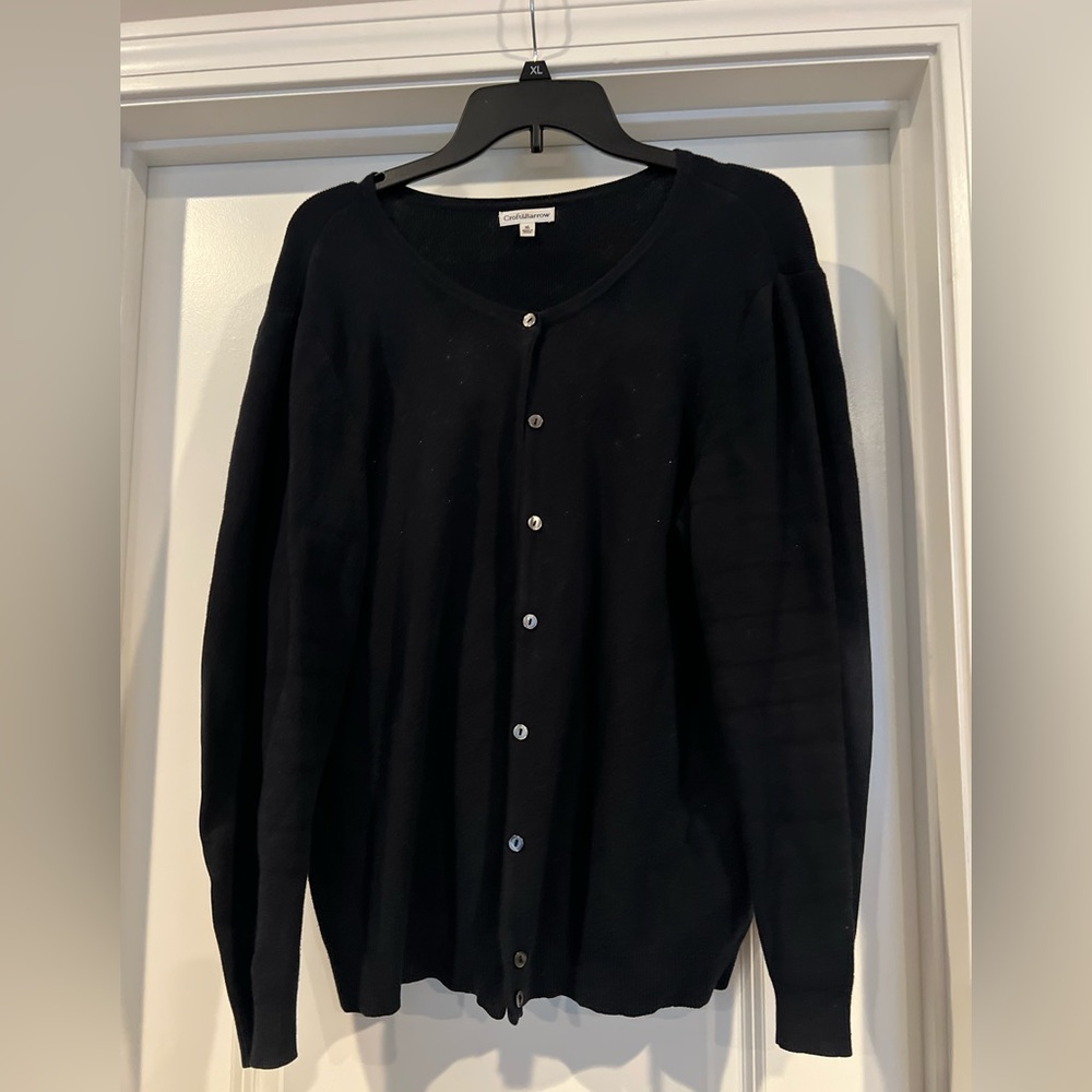 Black cardigan sweater